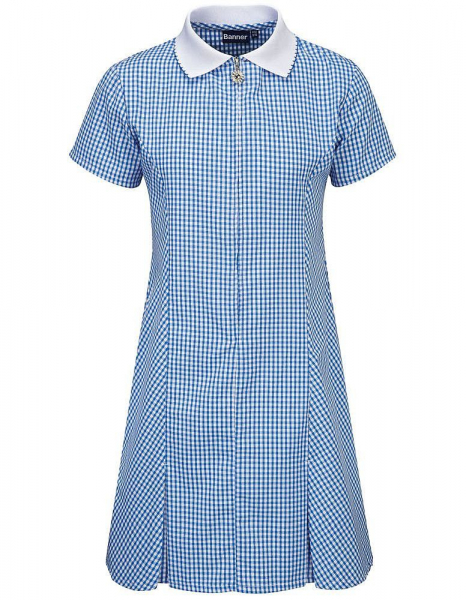 Blue Summer Gingham Dress